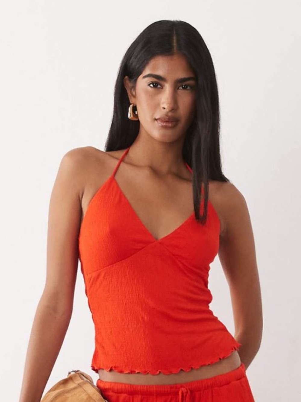 ASOS Orange Red Halter Tank Top